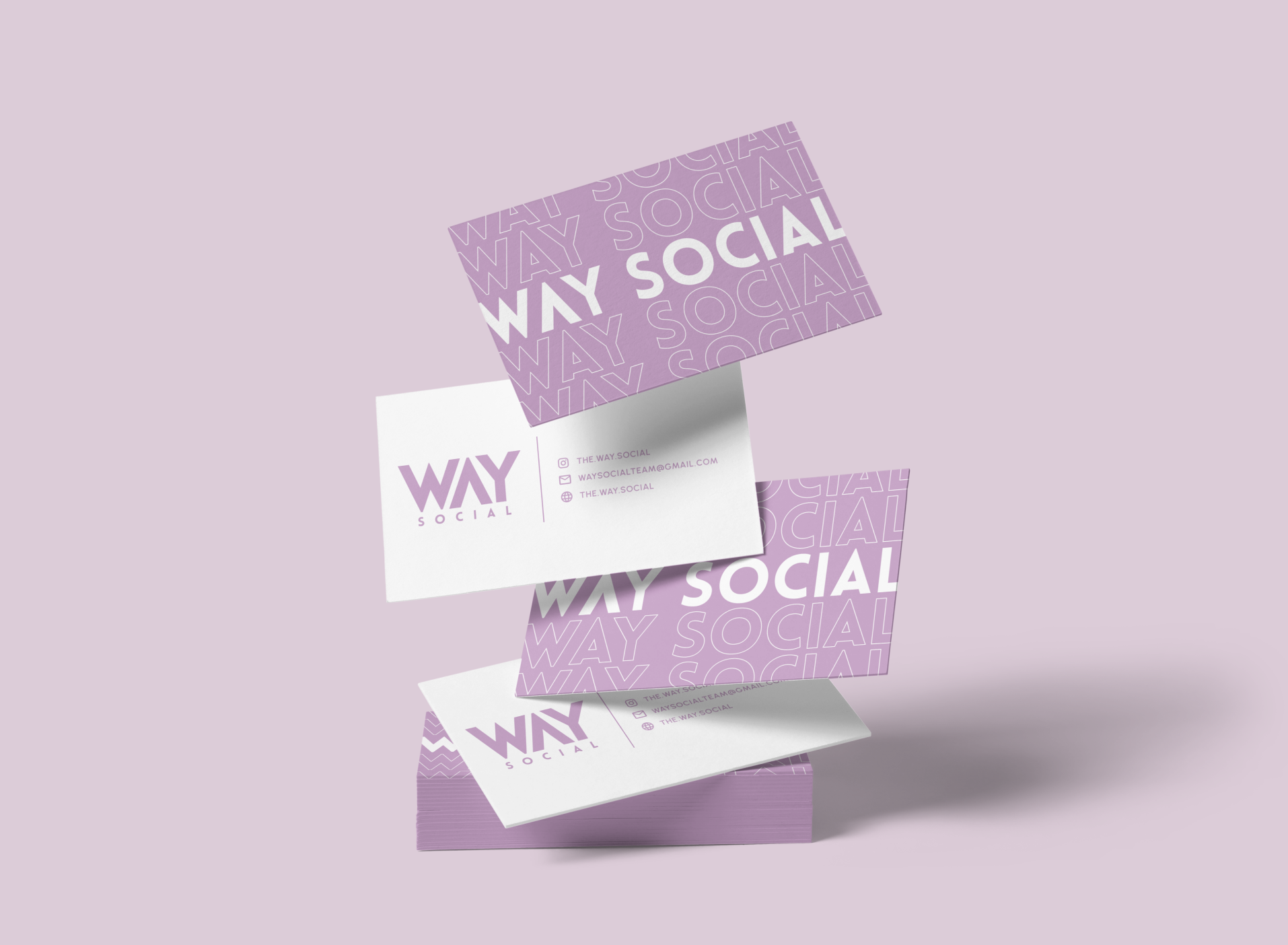 Way Social business card mockup