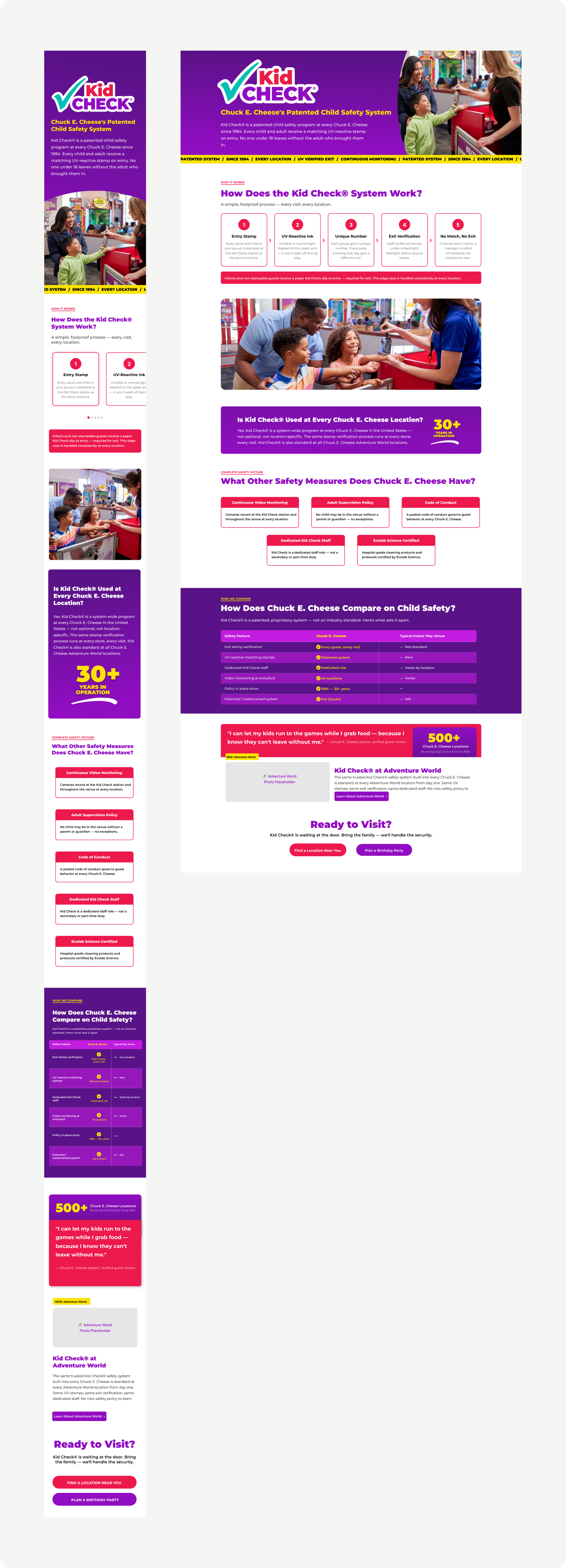Kid Check landing page